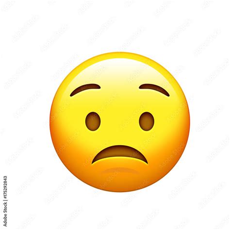 Emoji Yellow Sad Upset Face With Frown Icon Stock Illustration Adobe