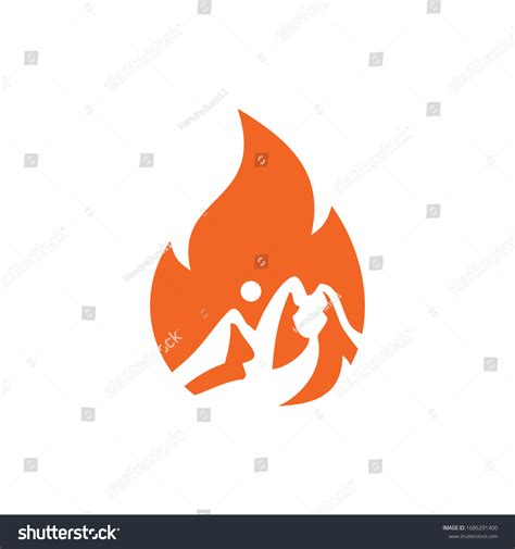 Mountain Fire Logo Design Vector Stock Vector Royalty Free 1686291400
