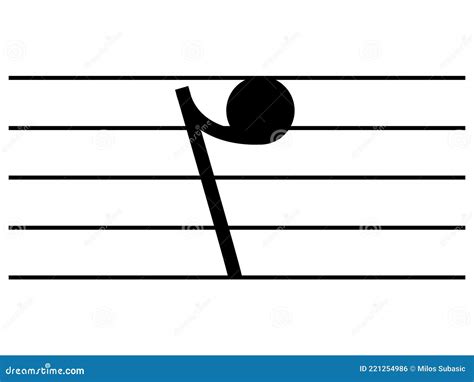 Black Music Symbol Of Quarter Note Rest On Staff Lines Stock Vector