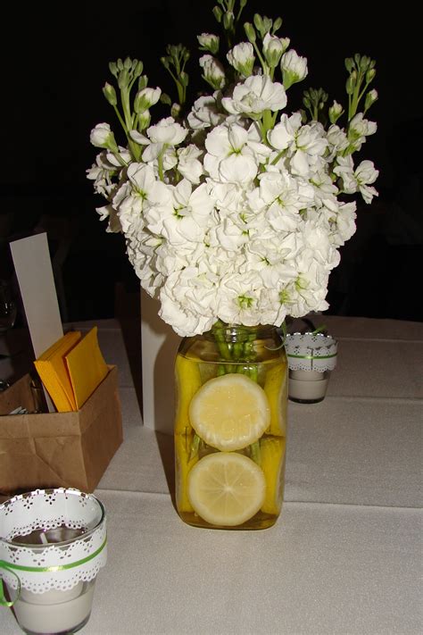 Beautiful Centrepieces Sliced Lemons In A Mason Jar And Add Your