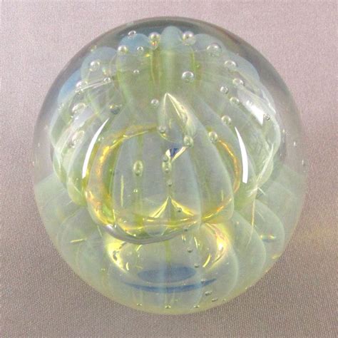 Double Bubble Art Glass Robert Eickholt Paperweight Large Iridescent From Greatvintagestuff On