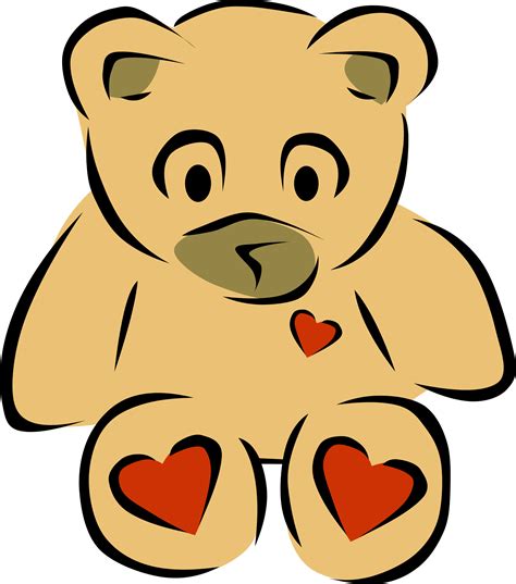 Clipart Teddy Bear With Hearts