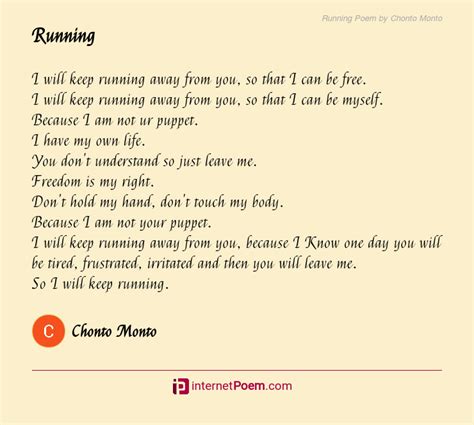Running Poem By Chonto Monto