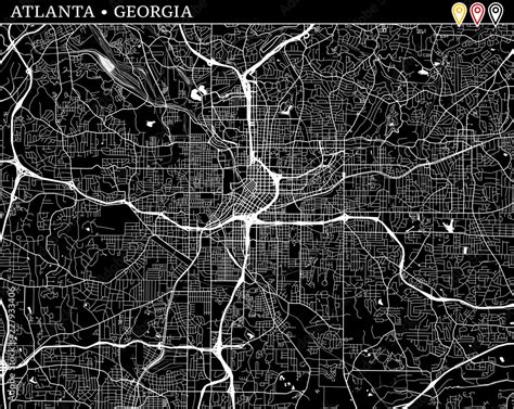 Simple Map Of Atlanta Georgia Stock Vector Adobe Stock