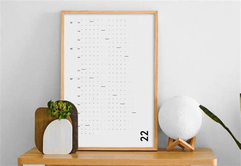 Minimalist 2022 Framed Yearly Wall Calendar