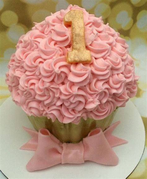 Pink And Gold Giant Cupcake Smash Cake Ca Diy 1st Birthday