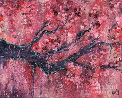 Cherry Blossom Abstract Painting By Renee Lavoie
