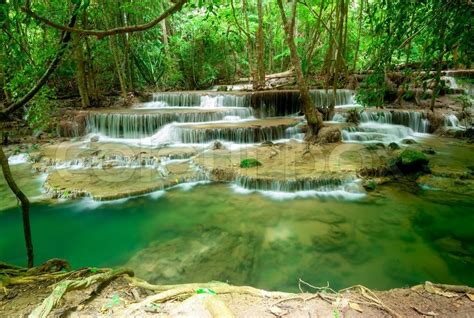 Paradise Waterfall Huay Mae Kamin Stock Foto Colourbox