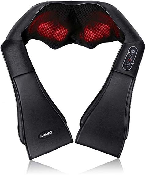 Naipo Shiatsu Back And Neck Massager With Heat Deep Kneading Massage For Neck Back