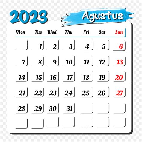 Calender Bulan Agustus Png Agustus Augusto 2023 Calendário Imagem