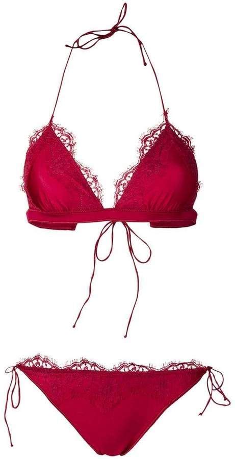 Oseree Lace Trim Bikini Red Bikini Red Lace Swimsuits Swimwear Size