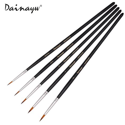 5pcs Miniature Detail Paint Brush Set Finest Quality Soft Brushespen