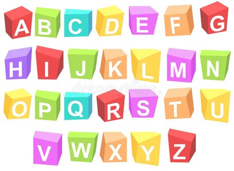 Colorful Cubes Alphabets Stock Vector Illustration Of Isolated 47956876