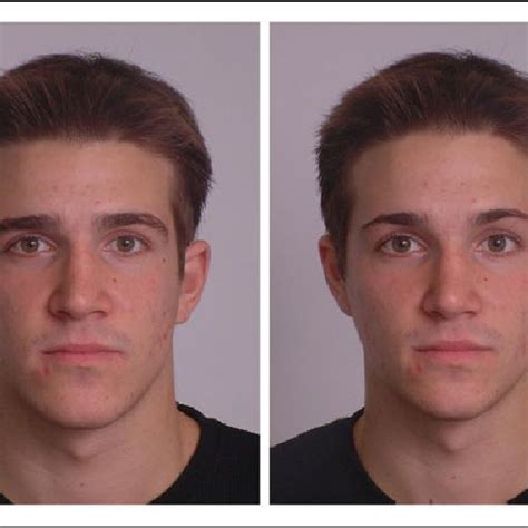 Examples Of Masculinized Left And Feminized Right Faces Used In The Download Scientific