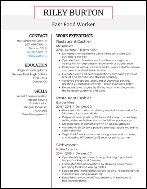 7 Restaurant Resume Examples That Worked In 2024