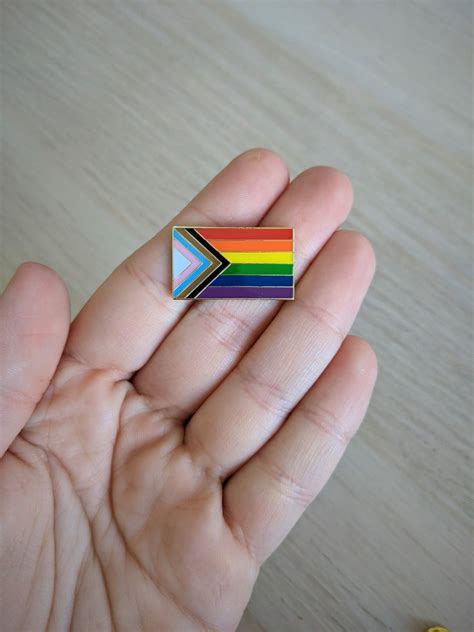 Progress Pride Flag Enamel Pin Pride Pin Queer Lgbtq Pride Etsy