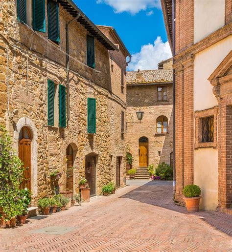Picturesque Sight In Pienza Province Of Siena Tuscany Italy Stock
