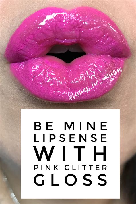 Be Mine Lipsense With Pink Glitter Gloss Lasting Lip Addiction