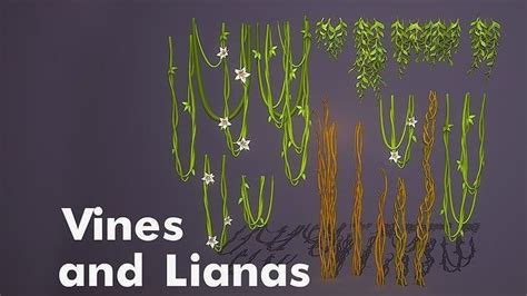 3d Model Stylized Vines And Lianas Vr Ar Low Poly Cgtrader