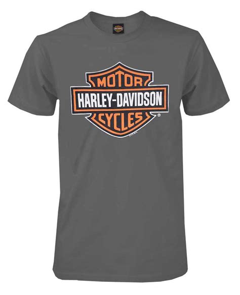 Harley Davidson Mens Bar Shield Short Sleeve T Shirt Charcoal Tee