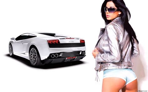 Wallpaper Women With Cars Black Hair Lamborghini Sports Car Supercar Land Vehicle