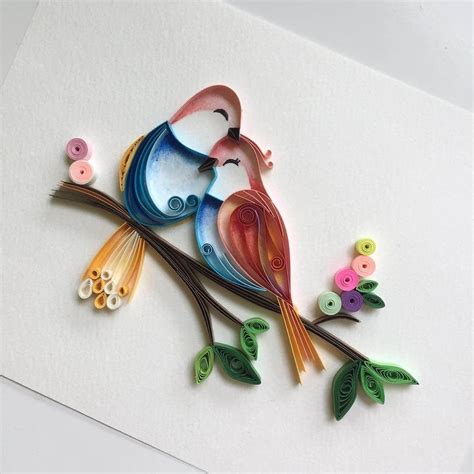 Valentines Lovebirds By Wing Paper Quilling Art Designs Paper