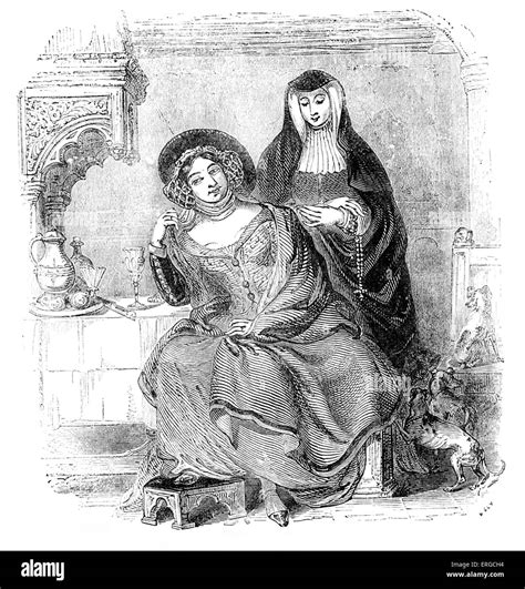 The Prioress And The Wife Of Bath Seated From Engraving Based On