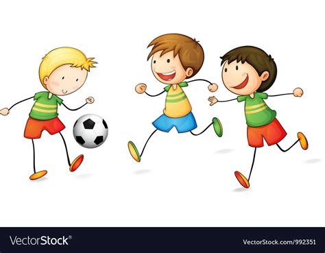 Boys Playing Football Royalty Free Vector Image