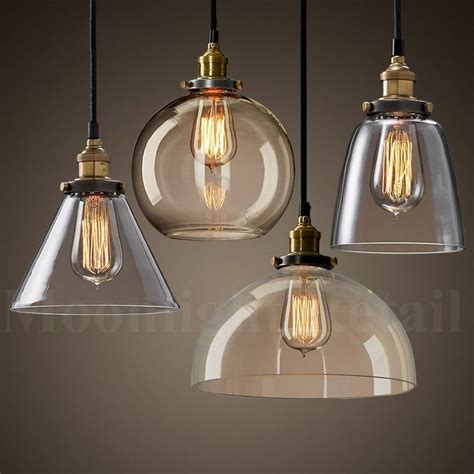 New Modern Vintage Industrial Retro Loft Glass Ceiling Lamp Shade