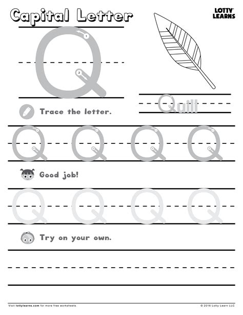 Tracing Capital Letter Q Free Worksheets For Kids