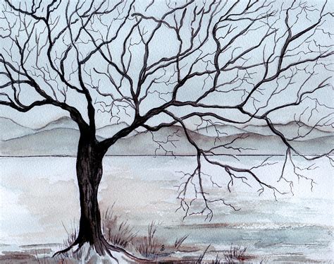 Winter Tree Painting By Brenda Owen