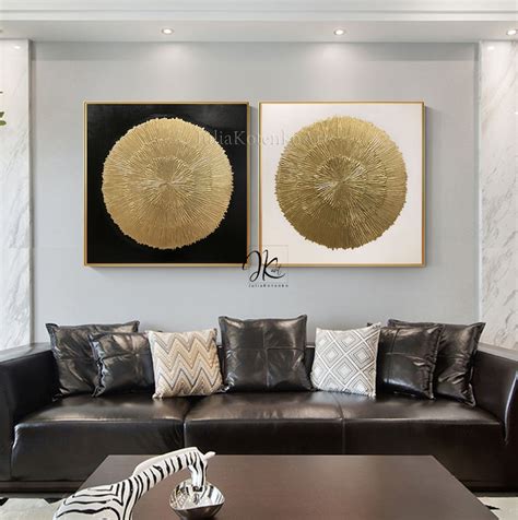 Oversize Gold Wall Decor Gold Leaf Painting Texture Wall Art Etsy