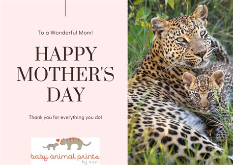 Mothers Day In 2020 Mothers Day  Baby Animal Prints Happy Mothers