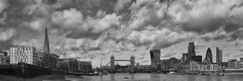 Black And White Panoramic Photographs Of London Skyline