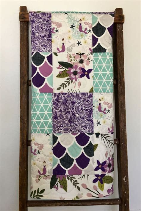 Gorgeous mermaid crib bedding sets. Mermaid Baby Quilt, Patchwork Mermaid Quilt, Mermaid ...