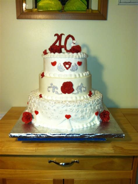 40th Wedding Anniversary Cake