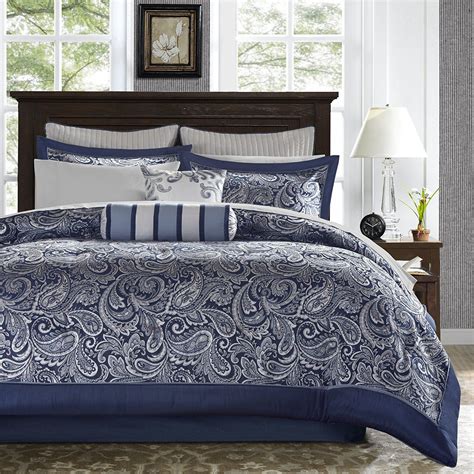 Chances are you'll discovered one other silver and blue comforter sets better design ideas. 12 Piece Classic Jacquard Comforter Set Cal King, Allover ...