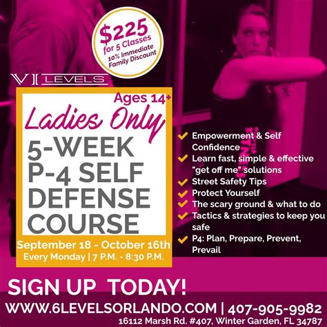 Women S 5 Week Self Defense Course Vi Levels Orlando
