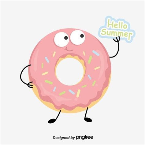 Gambar Kartun Donat Merah Muda Donat Clipart Kartun Menyenangkan Png