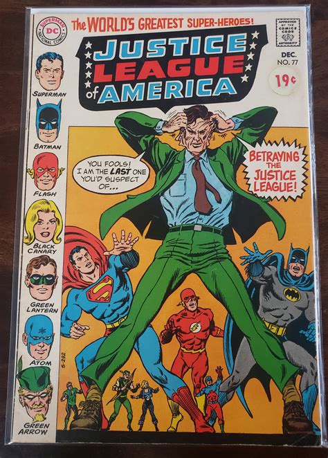 Justice League Of America 77 Sticker On Cover Comic Books Silver