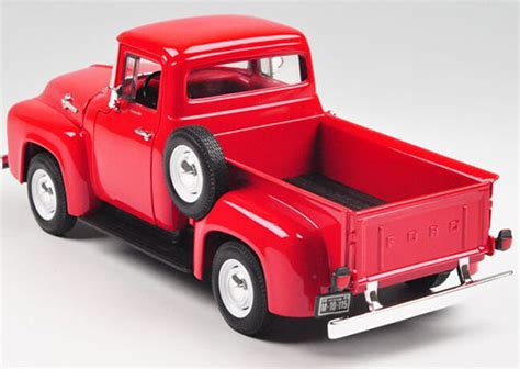 Welly Red Blue 118 Diecast 1956 Ford F 100 Pickup Truck Model