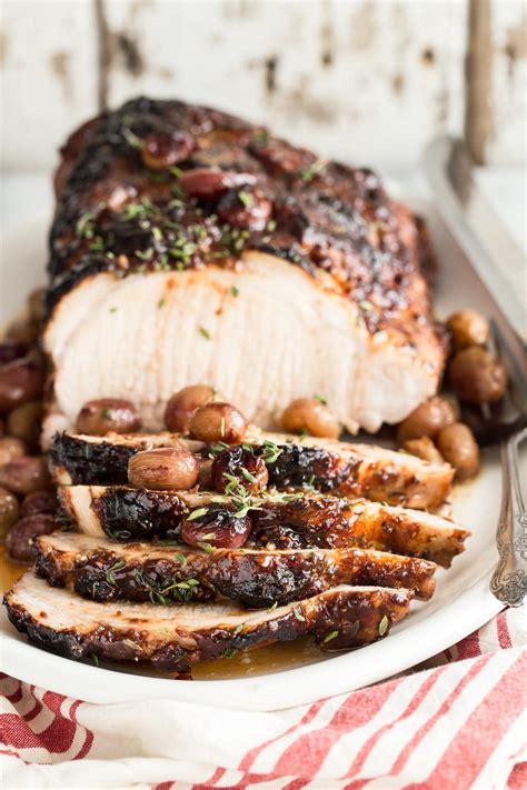 This roast pork loin and potatoes is a snap to prepare. Roast Pork Loin with a Raspberry Balsamic Glaze - Foodness ...