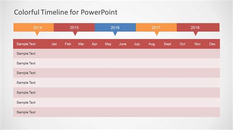 Colorful Timeline Template For Powerpoint Slidemodel