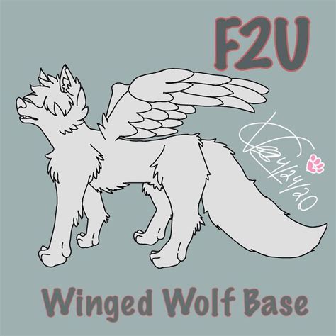 Winged Wolf F2u Base By Vixsencl0ud On Deviantart Wolf Base Wolf Wings
