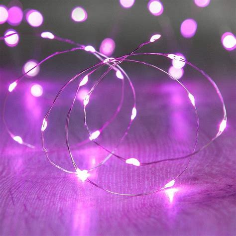 7 5 Ft 20 Led Battery Operated Pink Fairy String Lights With Silver Wire Fairy Wire String