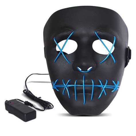 Halloween Led Mask Purge Masks With Lighten El Wires Scary Light Up