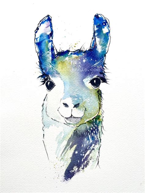 Llama Art Watercolor Art Art Print Wall Decor Animal Art