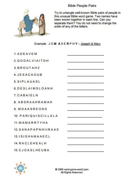 Free Printable Bible Word Scramble Games