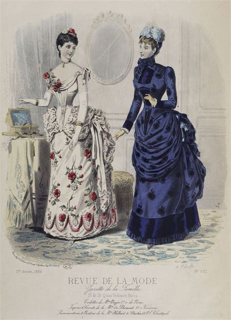 Revue De La Mode 1884 Fashion Illustration Vintage Victorian Era