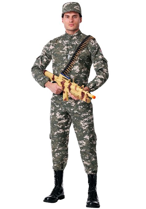 Men S Fancy Dress Adult Army Camo Guy Costume Jumpsuit Mens Military Fancy Dress Soldier Outfit